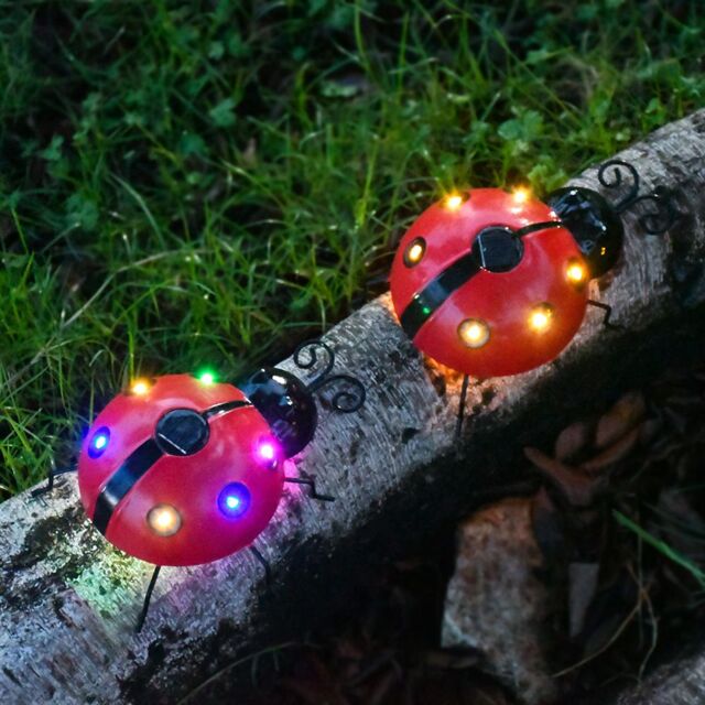 Leaper Pack of 2 Outdoor Solar Ladybug Decorative Garden Lights - image 1
