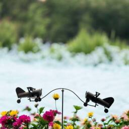 Minster 64 Inch Planes Garden Spinner - L80 x W80 x H135 cm in Bronze - thumbnail 3