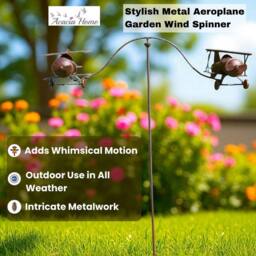 Minster 64 Inch Planes Garden Spinner - L80 x W80 x H135 cm in Bronze - thumbnail 5
