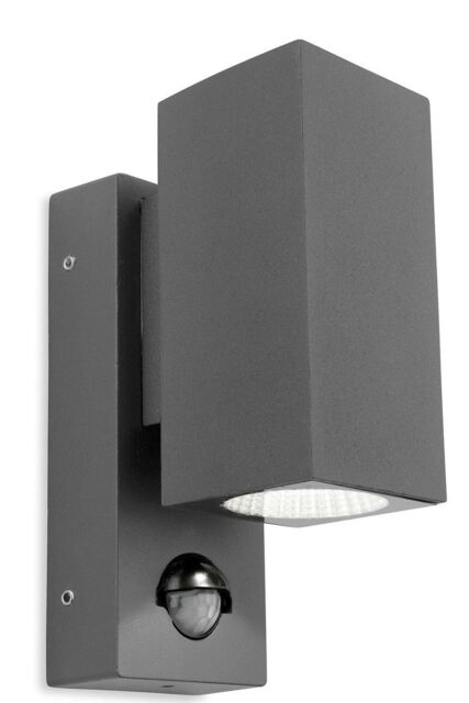 Netlighting Dino LED 1 Light Outdoor Wall Light Light PIR Graphite IP44 in Black