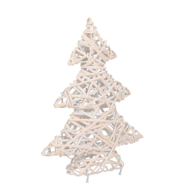Red Hamper Wicker White Wash Christmas Tree - image 1