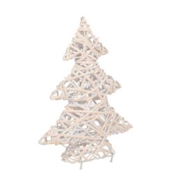 Red Hamper Wicker White Wash Christmas Tree - thumbnail 1