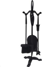 Almineez Set 5 Piece Fireside Companion Tool Set With 12L Ash Bucket in Black - thumbnail 3