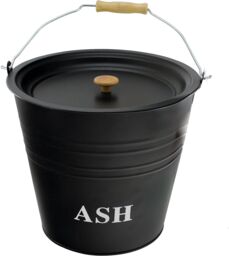 Almineez Set 5 Piece Fireside Companion Tool Set With 12L Ash Bucket in Black - thumbnail 2