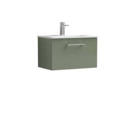 Balterley Bathroom 1 Soft Close Drawer, Wall Hung Vanity Unit, Green, 600mm in Green