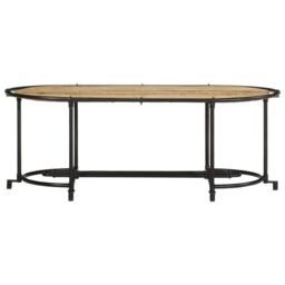 Berkfield Home Coffee Table 110x55x40 cm Solid Wood Rough Mango in Brown - Size: 110 x 55 x 40 cm - thumbnail 4