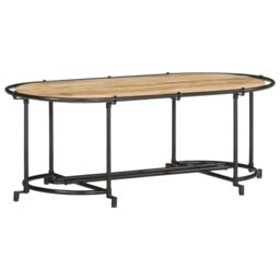 Berkfield Home Coffee Table 110x55x40 cm Solid Wood Rough Mango in Brown - Size: 110 x 55 x 40 cm - thumbnail 1