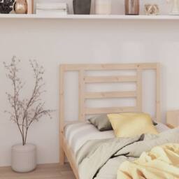 Berkfield Home Beautiful Bed Headboard 96x4x100 cm Solid Wood Pine in Light Tan - Size: 96 x 4 x 100 cm - thumbnail 2