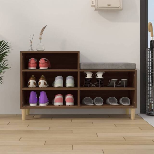 Berkfield Home Shoe Cabinet Brown Oak 102x36x60 cm Engineered Wood - Size: 102 x 36 x 60 cm - image 1