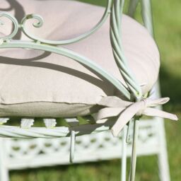 Dibor Set of 2 Grey Round Outdoor Chair Seat Pad Garden Furniture Cushions Dia 40cm - Size: 40 cm x 40 cm - thumbnail 5