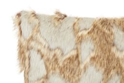 Orsina Grey & Natural Faux Fur Square Cushion, Luxe Ombre Design with Feather Filler, Soft Faux-Suede Reverse - thumbnail 5