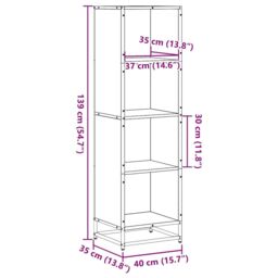 Berkfield Home Book Cabinet Sonoma Oak 40x35x139 cm Engineered Wood in Brown - Size: 40 x 35 x 139 cm - thumbnail 9