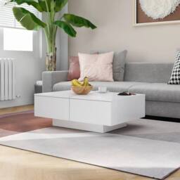 Berkfield Home Decorative Coffee Table White 90x60x31 cm Engineered Wood - Size: 90 x 60 x 31 cm - thumbnail 2