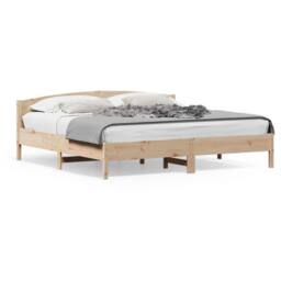 Berkfield Home Beautiful Bed Frame without Mattress 180x200 cm Super King Solid in Light Brown - thumbnail 3