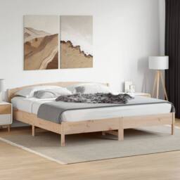 Berkfield Home Beautiful Bed Frame without Mattress 180x200 cm Super King Solid in Light Brown - thumbnail 2