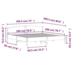 Berkfield Home Beautiful Bed Frame without Mattress 180x200 cm Super King Solid in Light Brown - thumbnail 9
