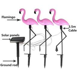 VOGREX 3pcs LED Solar Flamingo Lights Outdoor Garden Lawn Lamp Lighting in Pink - thumbnail 3