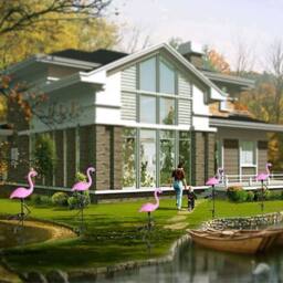 VOGREX 3pcs LED Solar Flamingo Lights Outdoor Garden Lawn Lamp Lighting in Pink - thumbnail 5