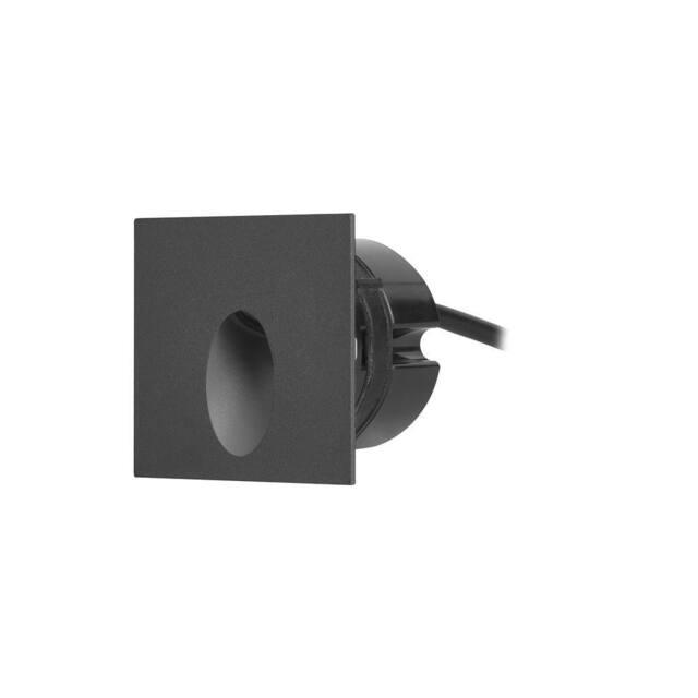 Netlighting Icon Square LED Outdoor Recessed Wall Lamp Black WarmWhite 3000K IP65 - image 1