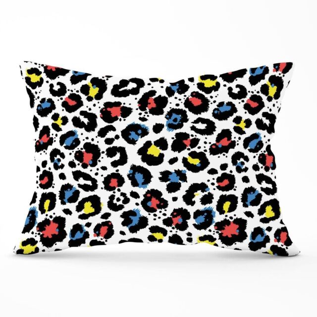Warren Reed - Designer Coloured Leopard Print Cushions in Blue - Size: 45 cm x 45 cm - image 1