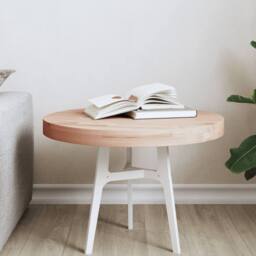 Berkfield Home Table Top Ã˜50x4 cm Round Solid Wood Beech in Light Oak - Size: 50x4 cm - thumbnail 1