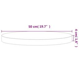 Berkfield Home Table Top Ã˜50x4 cm Round Solid Wood Beech in Light Oak - Size: 50x4 cm - thumbnail 4