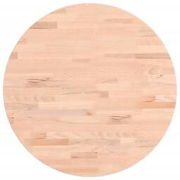 Berkfield Home Table Top Ã˜50x4 cm Round Solid Wood Beech in Light Oak - Size: 50x4 cm - thumbnail 2