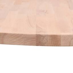 Berkfield Home Table Top Ã˜50x4 cm Round Solid Wood Beech in Light Oak - Size: 50x4 cm - thumbnail 3