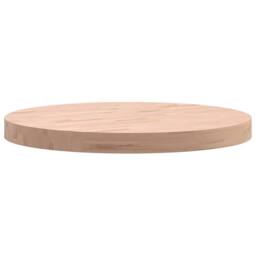 Berkfield Home Table Top Ã˜50x4 cm Round Solid Wood Beech in Light Oak - Size: 50x4 cm - thumbnail 6