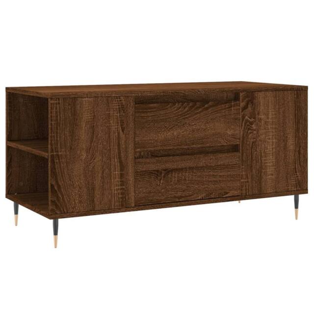 Berkfield Home Coffee Table Brown Oak 102x44.5x50 cm Engineered Wood - image 1