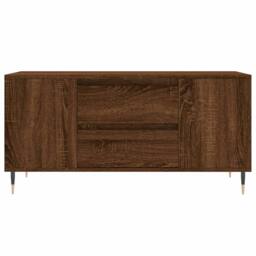 Berkfield Home Coffee Table Brown Oak 102x44.5x50 cm Engineered Wood - thumbnail 5