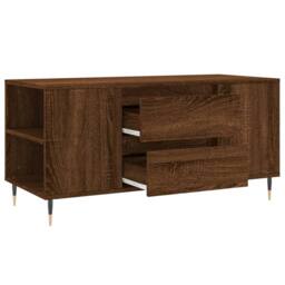 Berkfield Home Coffee Table Brown Oak 102x44.5x50 cm Engineered Wood - thumbnail 6