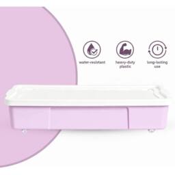 FLAVORA 2x 47L Pink Underbed Storage Boxes With Wheels - Size: 500mm - thumbnail 4