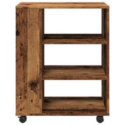 Berkfield Home Rolling Cabinet Old Wood 60x35x75 cm Engineered Wood in Brown - Size: 60 x 35 x 75 cm - thumbnail 5