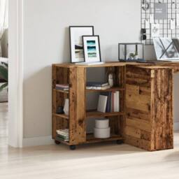 Berkfield Home Rolling Cabinet Old Wood 60x35x75 cm Engineered Wood in Brown - Size: 60 x 35 x 75 cm - thumbnail 3