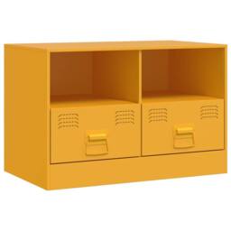 Berkfield Home TV Cabinet Mustard Yellow 67x39x44 cm Steel - Size: 67 x 39 x 44 cm