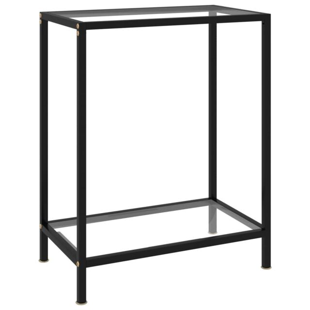 Berkfield Home Console Table Transparent 60x35x75 cm Tempered Glass in Clear - Size: 60 x 35 x 75 cm - image 1