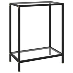Berkfield Home Console Table Transparent 60x35x75 cm Tempered Glass in Clear - Size: 60 x 35 x 75 cm - thumbnail 1