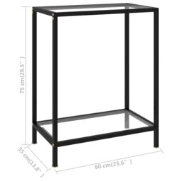 Berkfield Home Console Table Transparent 60x35x75 cm Tempered Glass in Clear - Size: 60 x 35 x 75 cm - thumbnail 6