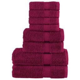 Berkfield Home 8 Piece Premium Towel Set SOLUND Bordeaux 600 gsm in Red