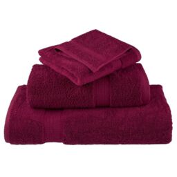Berkfield Home 8 Piece Premium Towel Set SOLUND Bordeaux 600 gsm in Red - thumbnail 4