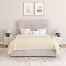Aspire Taylor Ottoman Storage Bed Frame in Plush Velvet Fabric in Silver - Size: Super King - thumbnail 2