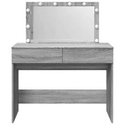 Berkfield Home Beautiful Dressing Table with LED Grey Sonoma 100x40x120 cm - Size: 100 x 40 x 120 cm - thumbnail 5