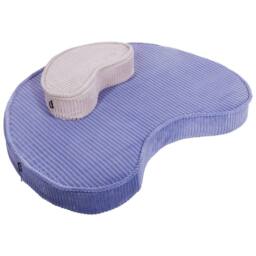 Wyld and Coco Violet and Beige Floor Cushion Set Cotton Velvet Ribbed Corduroy Bean - thumbnail 3