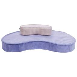 Wyld and Coco Violet and Beige Floor Cushion Set Cotton Velvet Ribbed Corduroy Bean - thumbnail 5