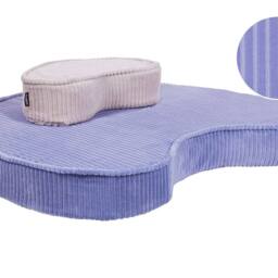 Wyld and Coco Violet and Beige Floor Cushion Set Cotton Velvet Ribbed Corduroy Bean - thumbnail 2