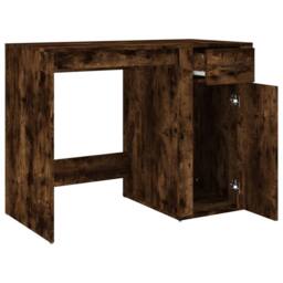 Berkfield Home Desk Smoked Oak 100x49x75 cm Engineered Wood in Brown - Size: 100 x 49 x 75 cm - thumbnail 7
