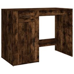 Berkfield Home Desk Smoked Oak 100x49x75 cm Engineered Wood in Brown - Size: 100 x 49 x 75 cm - thumbnail 1