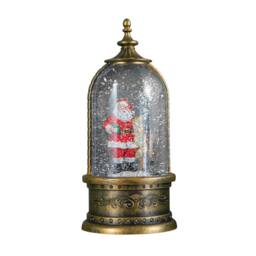 Samuel Alexander 29cm LED Christmas Cloche Water Spinner with Santa & Deer Scene in Bronze
