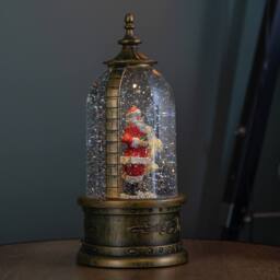Samuel Alexander 29cm LED Christmas Cloche Water Spinner with Santa & Deer Scene in Bronze - thumbnail 7